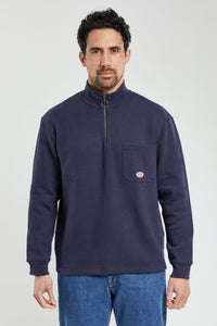 HERITAGE ZIP NECK SWEATER NAVY MEN