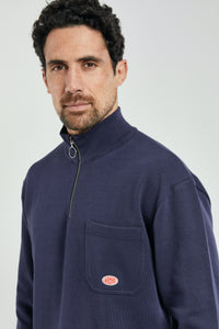 HERITAGE ZIP NECK SWEATER NAVY MEN