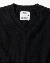 Load image into Gallery viewer, WOOL AND MOHAIR V-NECK SWEATER BLACK BEAUTY
