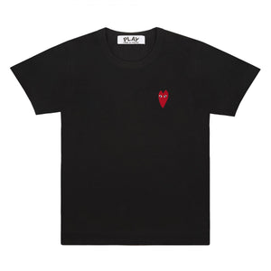 BLACK T-SHIRT STRETCHED EMBROIDERED HEART