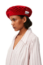 Load image into Gallery viewer, LAMBSWOOL CROCHET BERET SOLID
