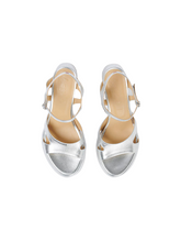 Load image into Gallery viewer, ELEKTRA  HEELED SANDALS  SILVER
