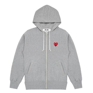 FITTED GREY ZIPPED HOODIE