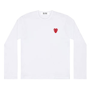 WHITE LONG SLEEVE T-SHIRT HEART ON HEART