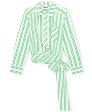 Load image into Gallery viewer, WRAP SHIRT STRIPE COTTON KELLY GREEN

