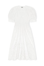 Load image into Gallery viewer, SMOCK DRESS BRODERIE ANGLAISE BRIGHT WHITE
