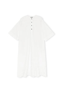 OVERSIZED DRESS BRODERIE ANGLAISE BRIGHT WHITE