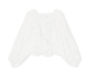 BLOUSE BRODERIE ANGLAISE BRIGHT WHITE