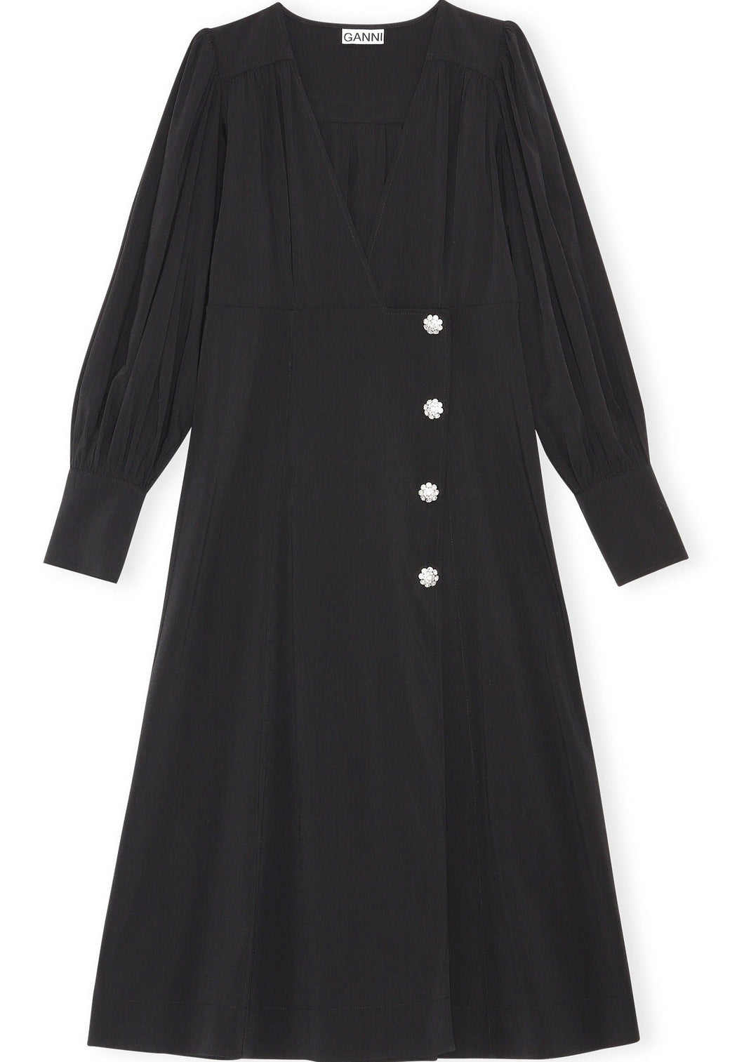 WRAP DRESS SUITING BLACK