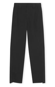 DRAPEY STRUCTURE SIDE PANEL MID WAIST SLIM PANTS 50% RECYCLED POLYESTER 50% POLYESTER BLACK