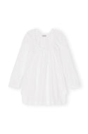 COTTON POPLIN SQUARE NECK MINI DRESS BRIGHT WHITE