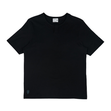 Load image into Gallery viewer, COTTON HENLEY TEE BLACK
