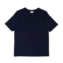 Load image into Gallery viewer, COTTON HENLEY TEE NAVY
