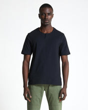 Load image into Gallery viewer, COTTON HENLEY TEE BLACK
