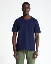 Load image into Gallery viewer, COTTON HENLEY TEE NAVY
