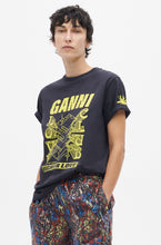 Load image into Gallery viewer, BASIC JERSEY O-NECK RELAXED T-SHIRT ORGANIC COTTON LOVE PRINT PHANTOM
