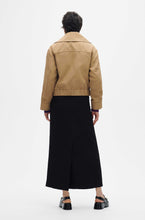 Load image into Gallery viewer, HEAVY TWILL WIDE COLLAR SHORT JACKET RECYCLED POLYESTER TIGER&#39;S EYE
