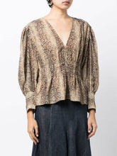 Load image into Gallery viewer, PRINTED LIGHT CREPE SMOCK BLOUSE
