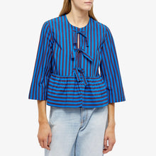 Load image into Gallery viewer, PEPLUM BLUE BLOUSE
