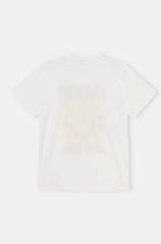 Load image into Gallery viewer, LIGHT JERSEY SUN LOVE PRINT O-NECK RELAXED T-SHIRT ORANIC COTTON BRIGHT WHITE
