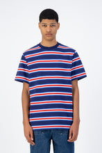 Load image into Gallery viewer, TZARA STRIPES T-SHIRT NAVY/RED
