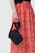 Load image into Gallery viewer, PRINTED LIGHT CREPE ELASTICATED MAXI SKIRT RECYCLED POLYESTER MINI FLORAL ORANGEDOT
