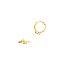 Load image into Gallery viewer, GOLD PLATED ROPE TEXTURED KNOT RING
