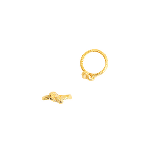 GOLD PLATED ROPE TEXTURED KNOT RING