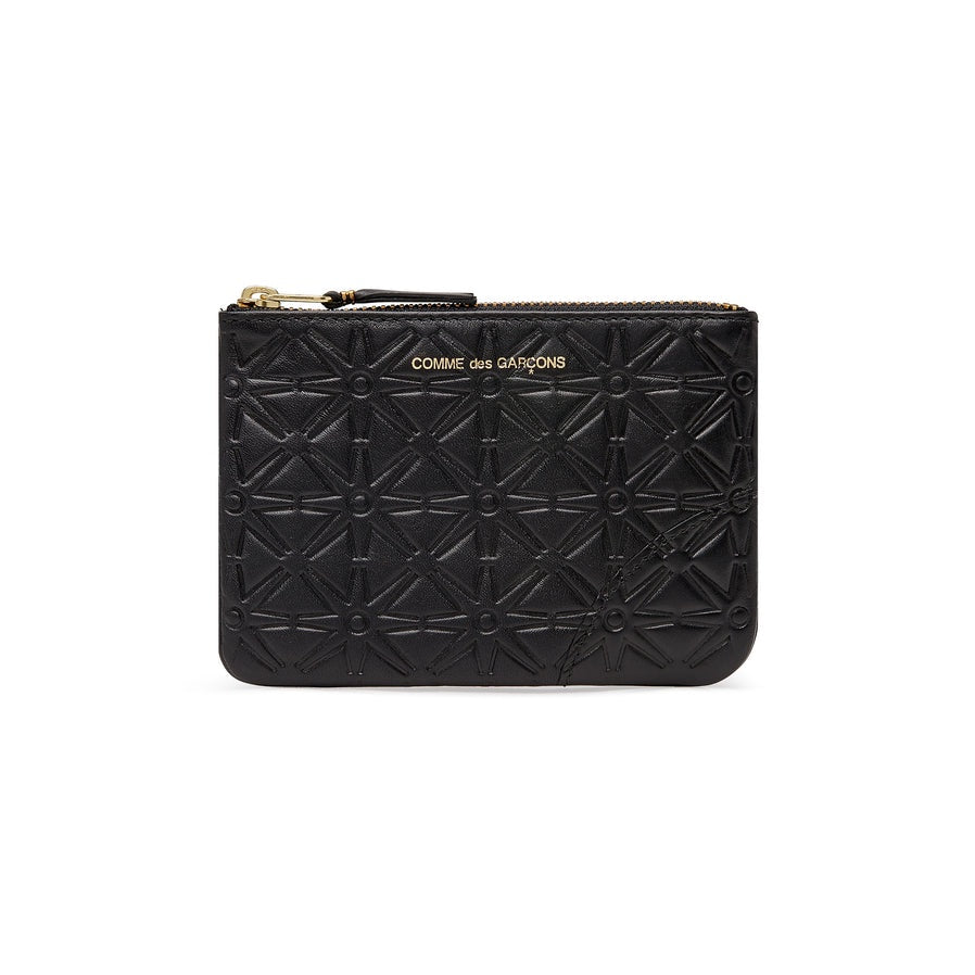 WALLET EMBOSSED LINE POUCH BLACK