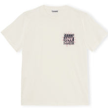 Load image into Gallery viewer, BASIC JERSEY O-NECK RELAXED T-SHIRT LOVECLUB PRINT ORGANIC COTTON EGRET
