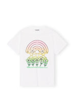 Load image into Gallery viewer, BASIC JERSEY RAINBOW RELAXED T-SHIRT BRIGHT WHITE
