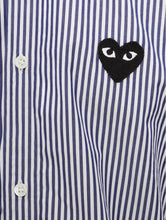 Load image into Gallery viewer, SINGLE STRIPE SHIRT WITH BLACK EMBROIDERED HEART
