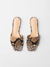 Load image into Gallery viewer, ANNA SNAKE PRINT CALF LEATHER SANDAL NATURAL
