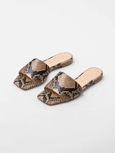 Load image into Gallery viewer, ANNA SNAKE PRINT CALF LEATHER SANDAL NATURAL
