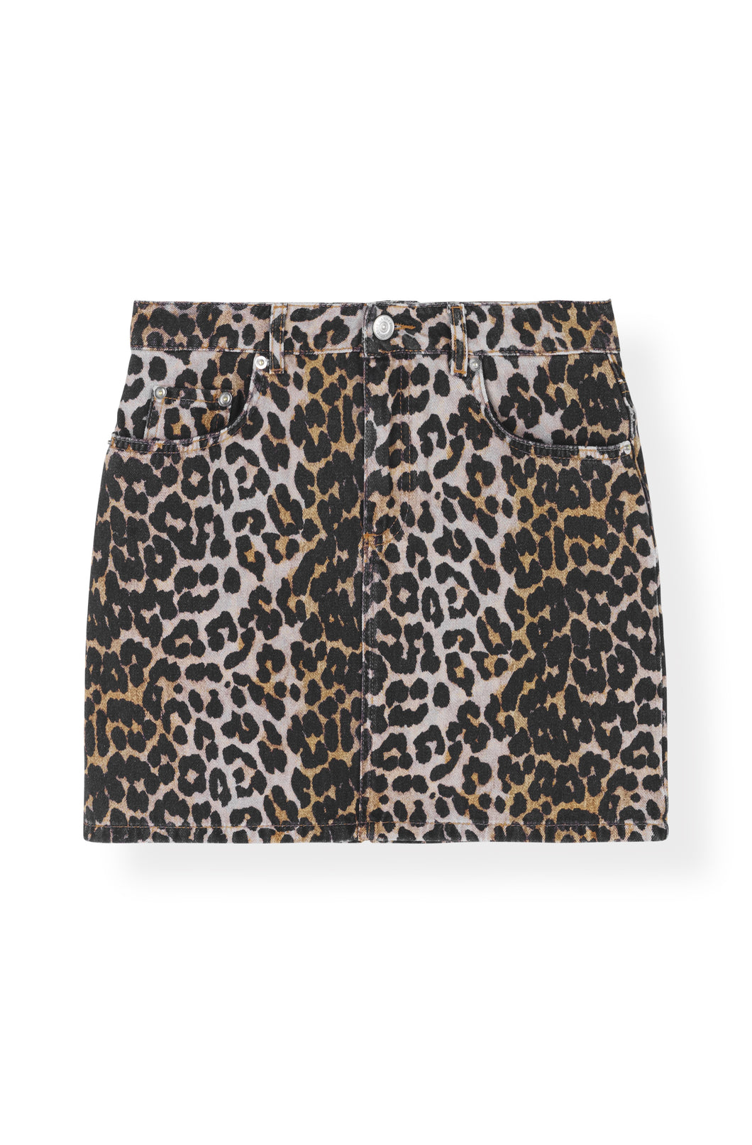 SKIRT PRINT DENIM LEOPARD