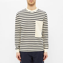Load image into Gallery viewer, STRIPED MARINIERE OFF WHITE / BLUE
