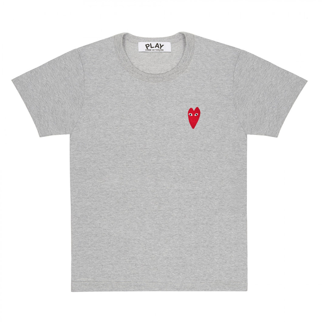 GREY T-SHIRT STRETCHED EMBROIDERED HEART