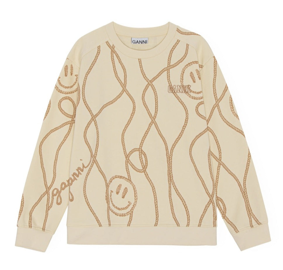 Shoulder Sweatshirt Ganni Isoli Sweatshirt Smiley DROP