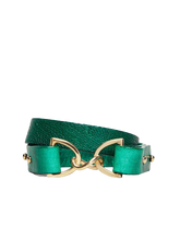 Load image into Gallery viewer, DOUBLE WRAP BRACELET BRILLANT GREEN OSTRICH SHIN
