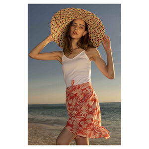 FLORAL SKIRT CORAL
