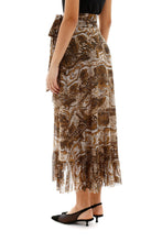 Load image into Gallery viewer, WRAP SKIRT PRINTED MESH TIGER&#39;S EYE
